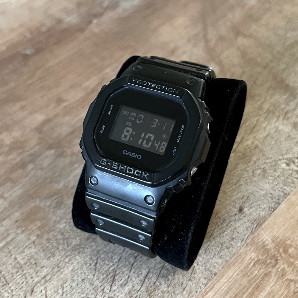 Casio DW5600BB All Black Negative Display